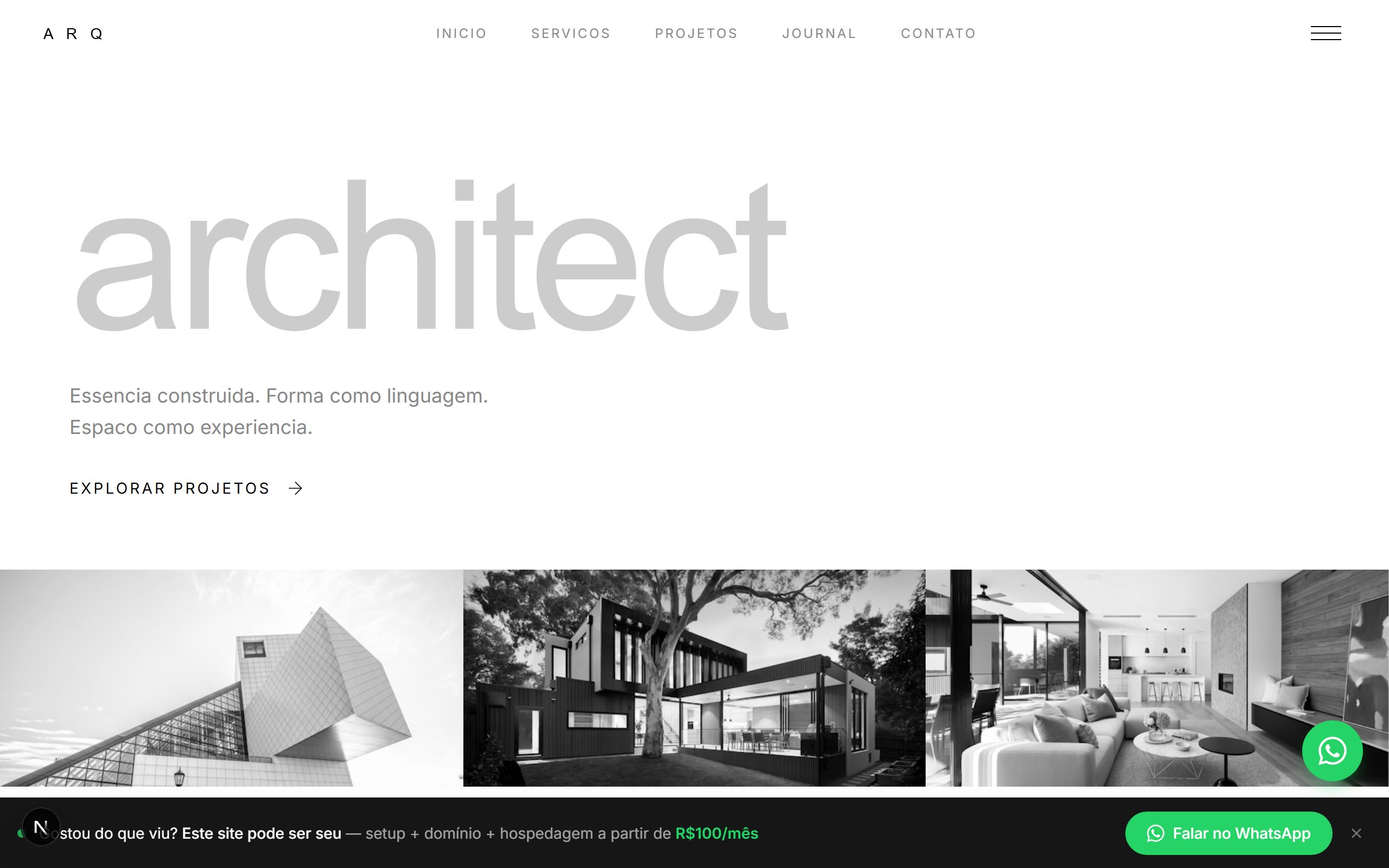 Preview do template Arquiteto Minimalista