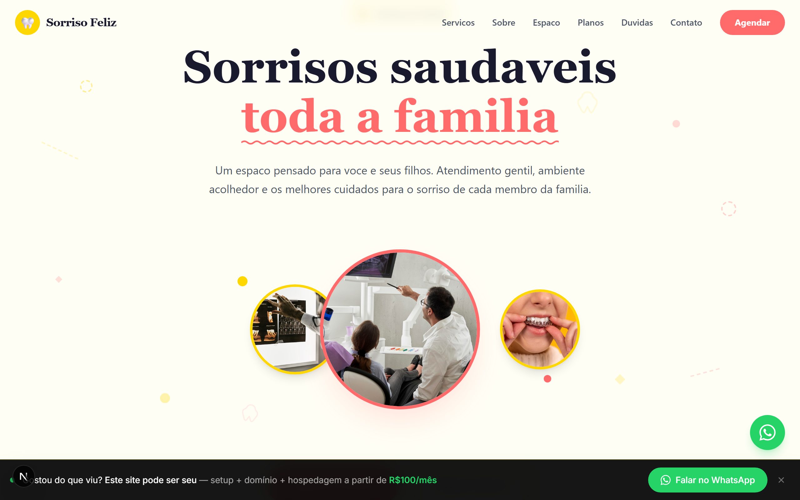 Preview do template Dentista Família