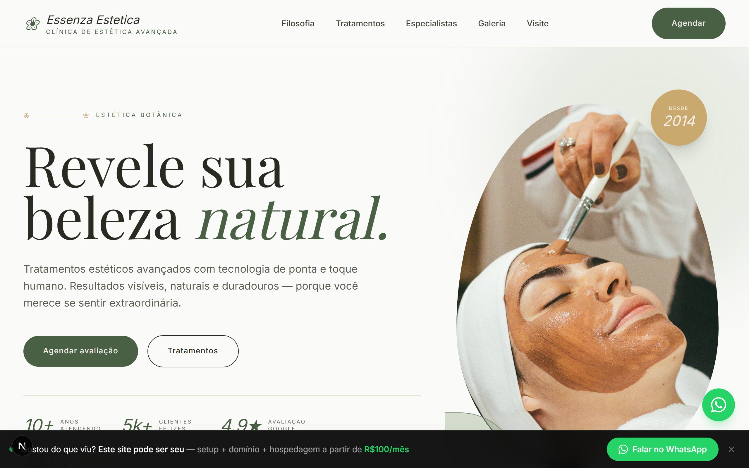 Preview do template Estética Elegance