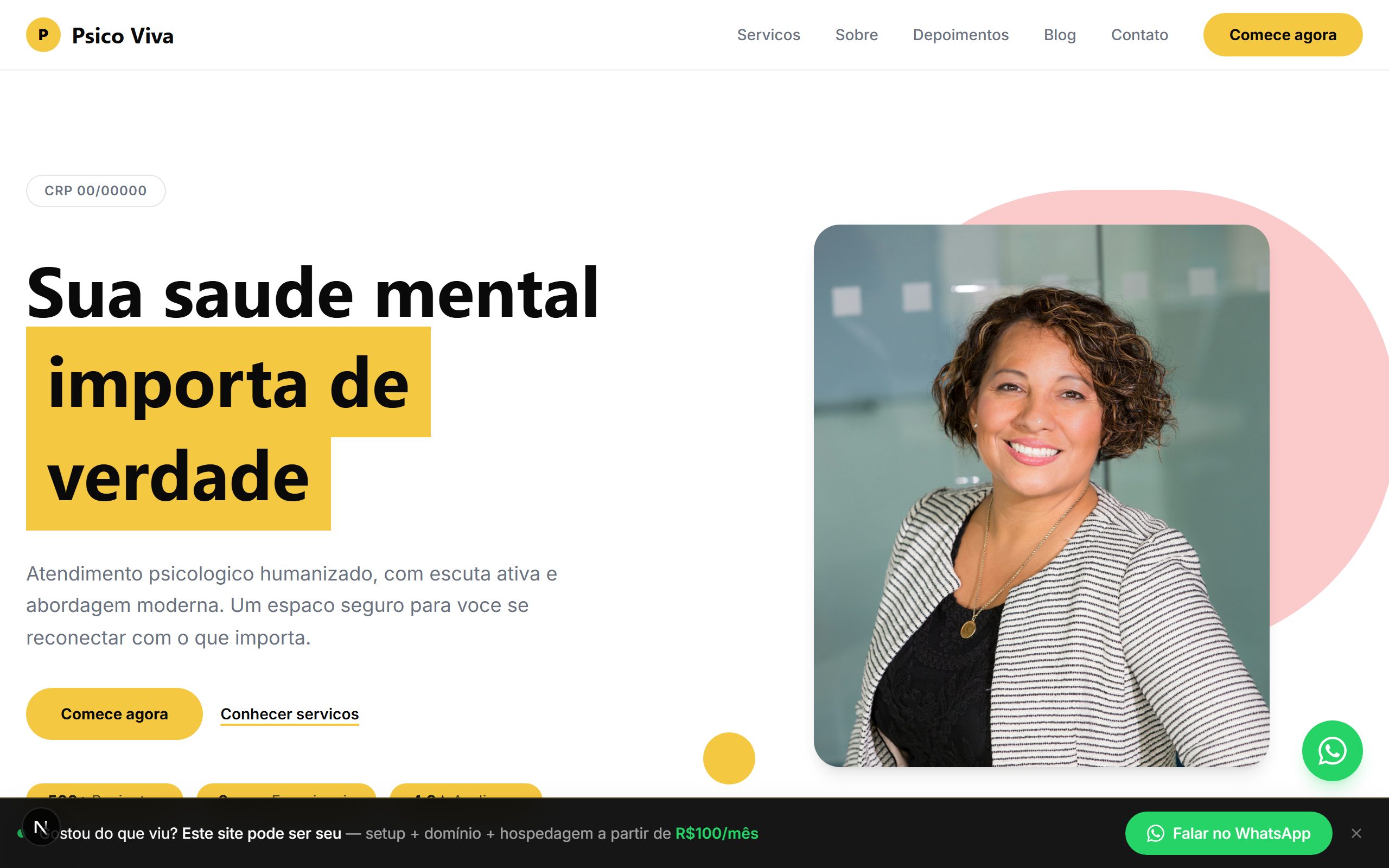 Preview do template Psicólogo Moderno